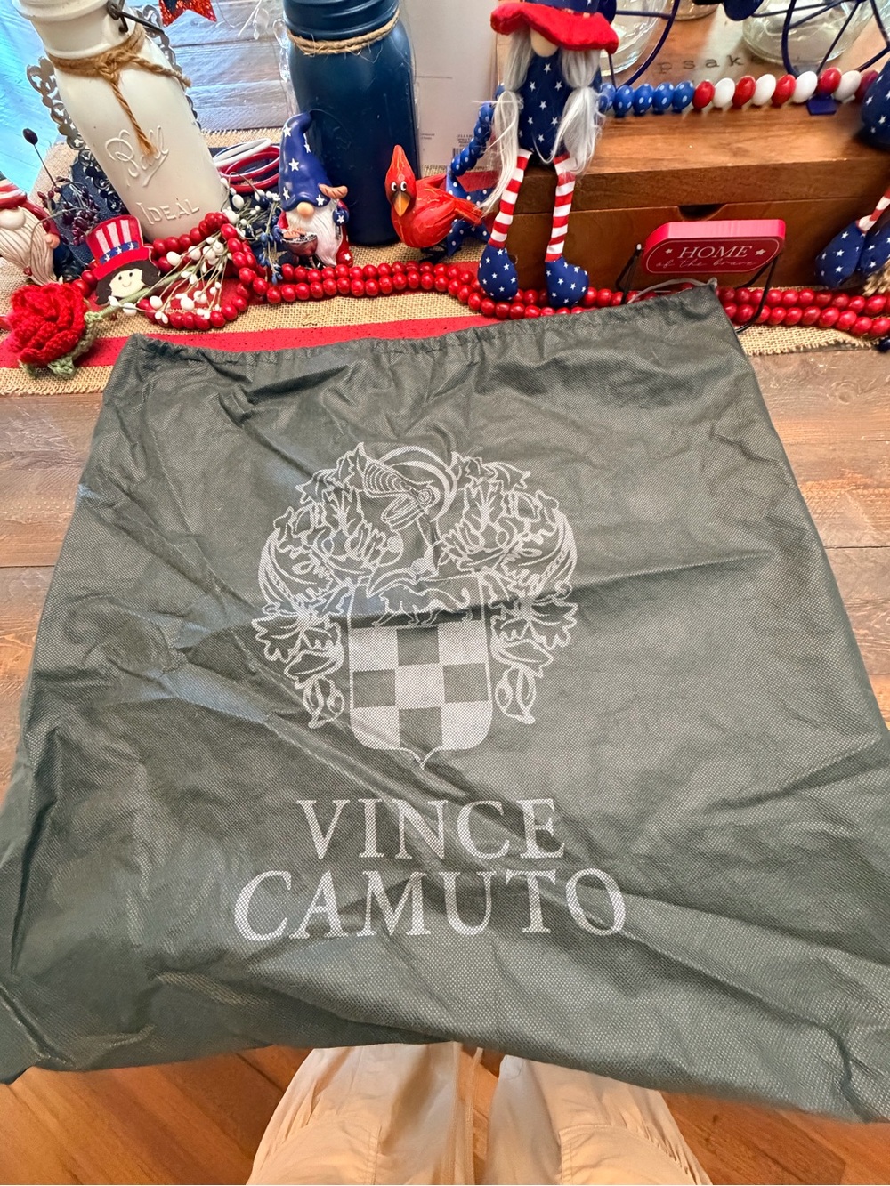 XL Vince Camuto Large Handbag Dust Bag Cover 22”x22” Charcoal Gray GUC NO FLAWS